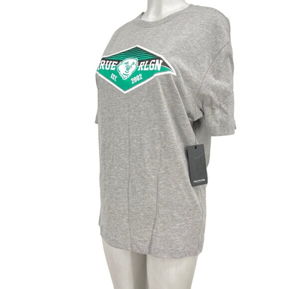 NEW True Religion Buddha Face Logo Short Sleeve Heather Grey T-shirt Size Large - Picture 3 of 12